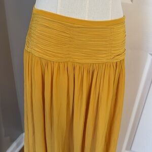 Ramy Brook gold yellow midi skirt